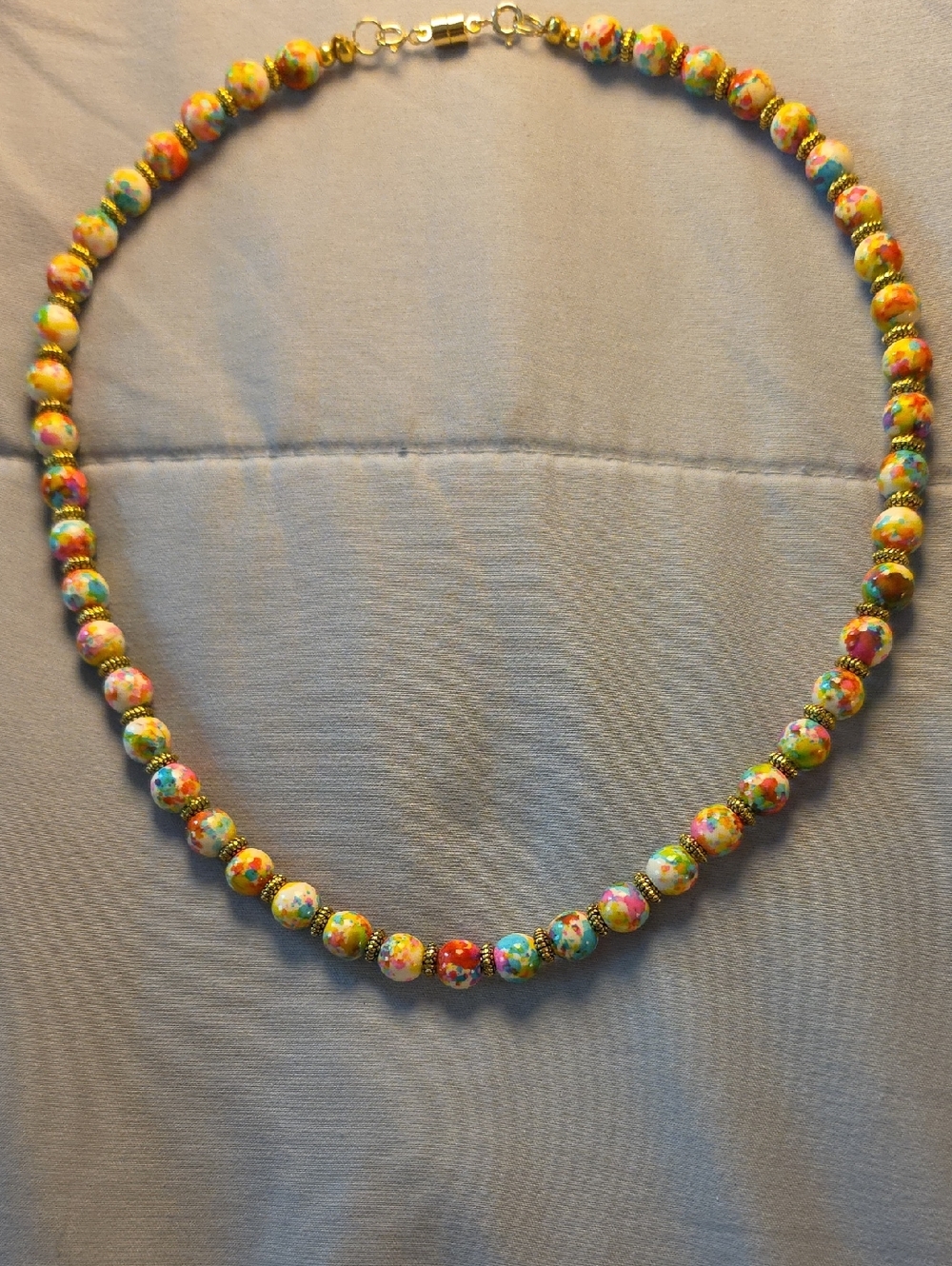 Handmade Multicolor Floral Bead Necklace - Women Jewelry